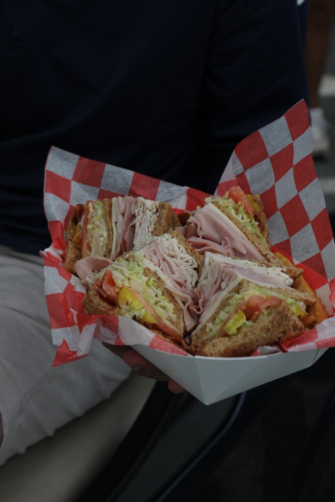 Close-up of stacked deli sandwich from Butch’s Brooklyn Deli & Provisions
